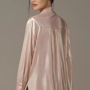 Anthropologie Shimmering Button-Down Blouse – Size L